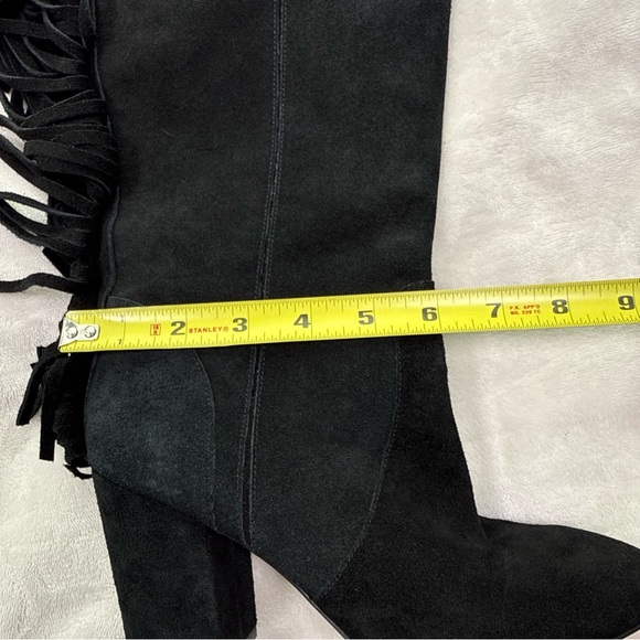 Nine West Jayden suede leather Heeled boots Size 7.5 Fringe Pull On Cowgirl Boho - Picture 14 of 14